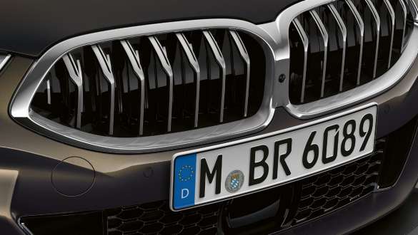 BMW M850i xDrive Dravitgrau metallic, partie avant, naseaux Active Air Stream. BMW M850i xDrive Dravitgrau metallic, partie avant, naseaux Active Air Stream.