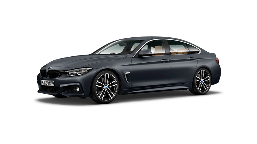 BMW Série 4 Gran Coupé F36, vue de trois quarts de profil BMW Série 4 Gran Coupé F36, vue de trois quarts de profil
