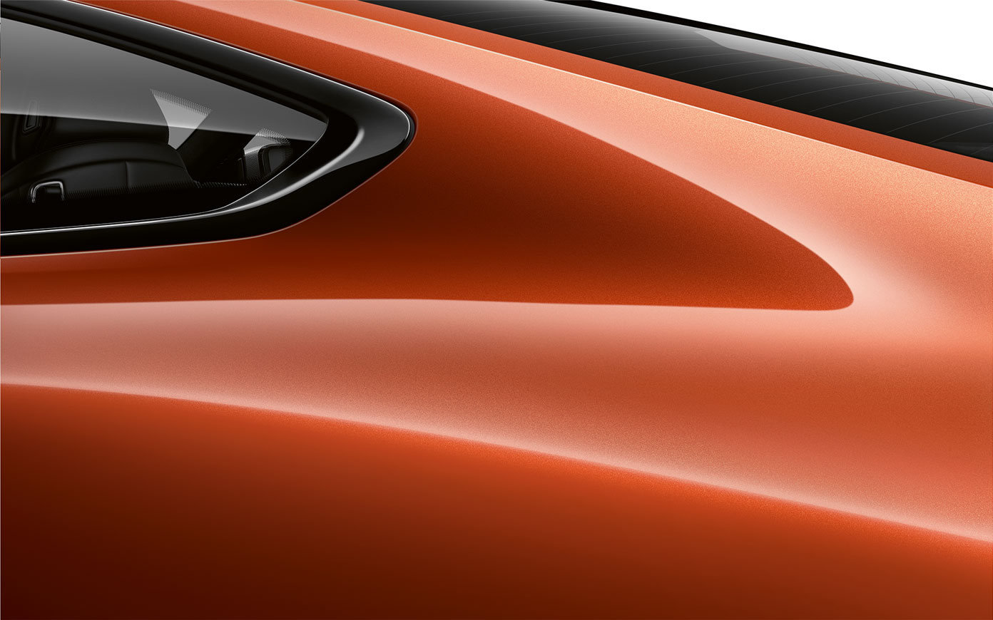 BMW Série 8 Coupé, vue détaillée des montants arrière. Détail : les montants arrière de la BMW Série 8 Coupé en Sunset Orange metallic.