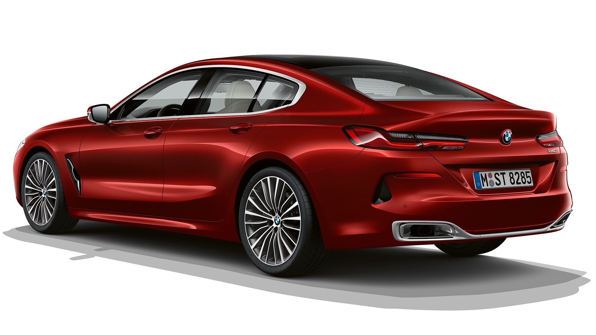 Modèle de base vue de trois quarts arrière BMW Série 8 Gran Coupé, modèle de base, vue de trois quarts arrière