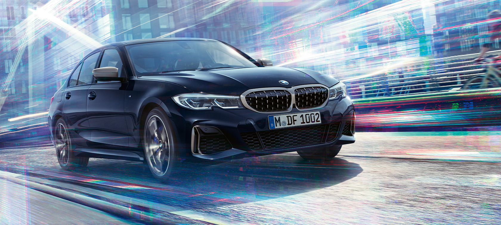 Le design et la dynamique de conduite de la BMW M340i xDrive Berline Le design et la dynamique de conduite de la BMW M340i xDrive Berline G20 Saphirschwarz metallic vue de trois quarts avant