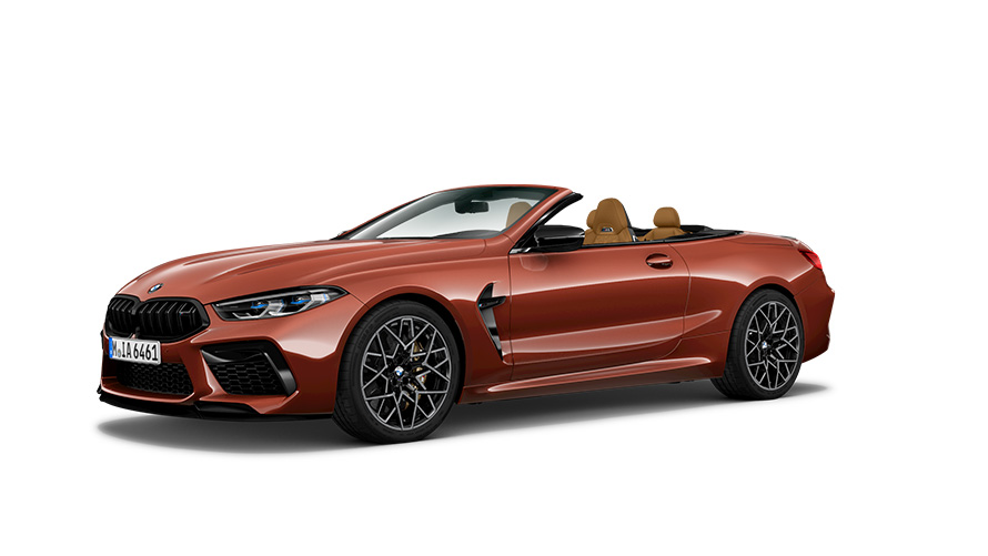 BMW Modèle M BMW M8 Cabrio F91, vue de trois quarts de profil BMW Modèle M BMW M8 Cabrio F91, vue de trois quarts de profil