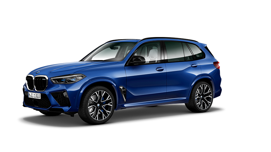 BMW Modèle M BMW X5 M F95, vue de trois quarts de profil BMW Modèle M BMW X5 M F95, vue de trois quarts de profil