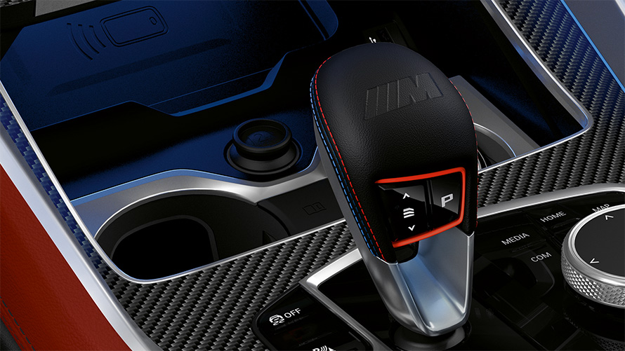 BMW X6 M Competition F96 2023, sélecteur de vitesses M