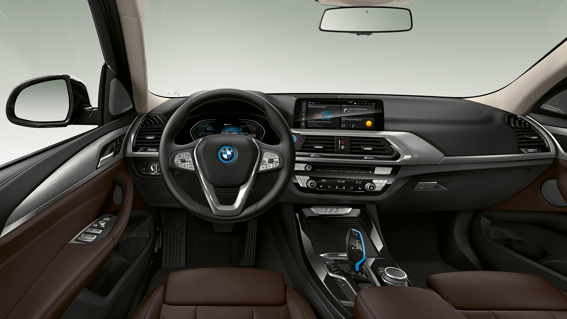 BMW iX3 G08, modèle "Luxury Line", poste de conduite BMW iX3 G08 2020, modèle "Luxury Line", poste de conduite et habitacle