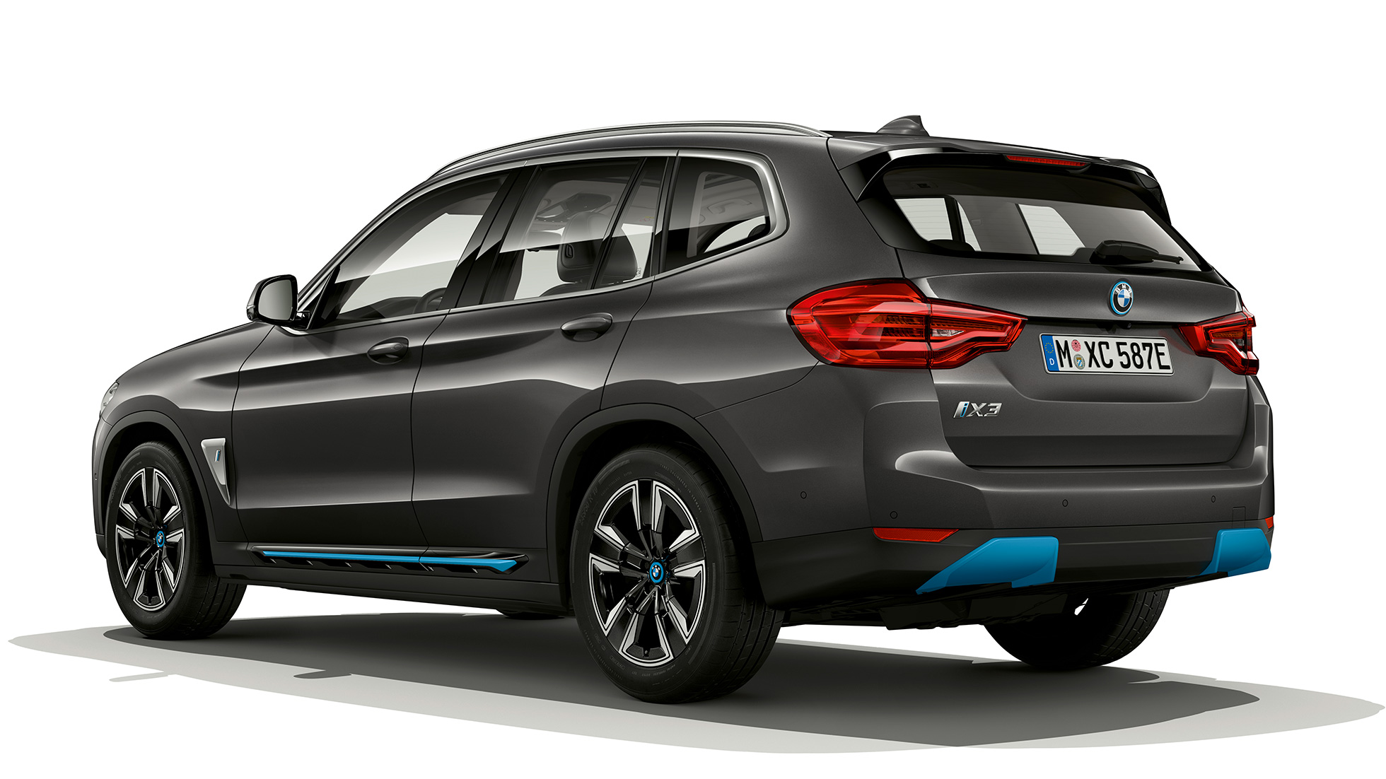 BMW iX3 G08 2020, modèle "Lifestyle", vue de trois quarts arrière BMW iX3 G08 2020, modèle "Lifestyle" en Sophistograu Brillianteffekt, vue de trois quarts arrière