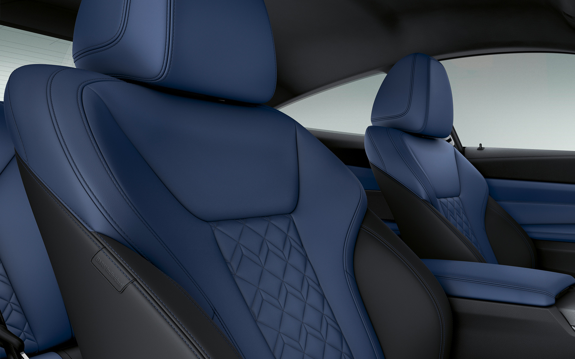 BMW Individual revêtement tout cuir Merino Feinnarbe Fjordblau/Schwarz BMW Individual revêtement tout cuir Merino Feinnarbe Fjordblau/Schwarz