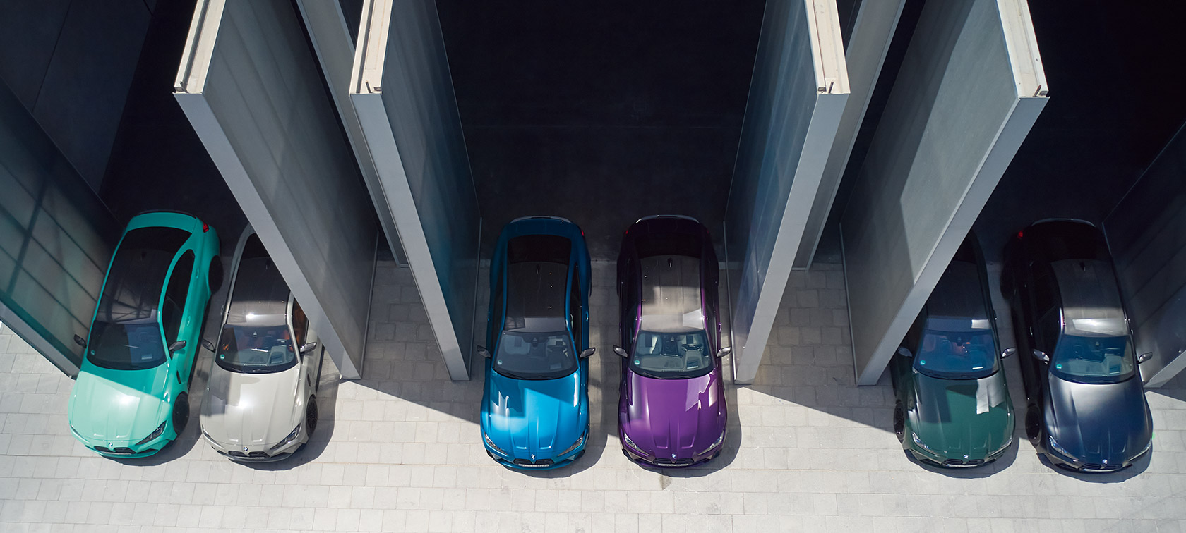 Six modèles BMW M en teinte BMW Individual Six modèles BMW M en teinte BMW Individual vue de haut